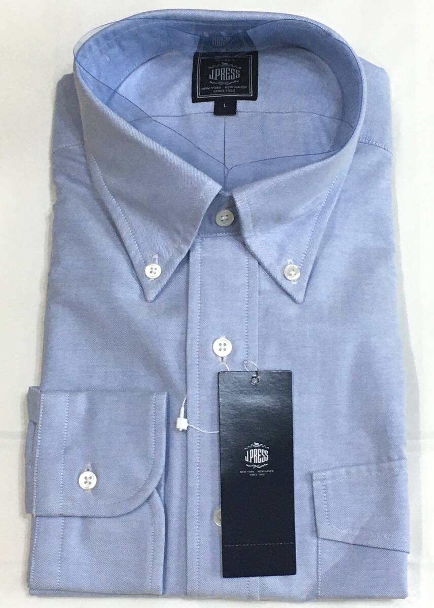 J.PRESS　長袖 オックスフォードボタンダウン　綿100　L　ブルー　ジェイプレス オンワード　定価14.300円_画像1