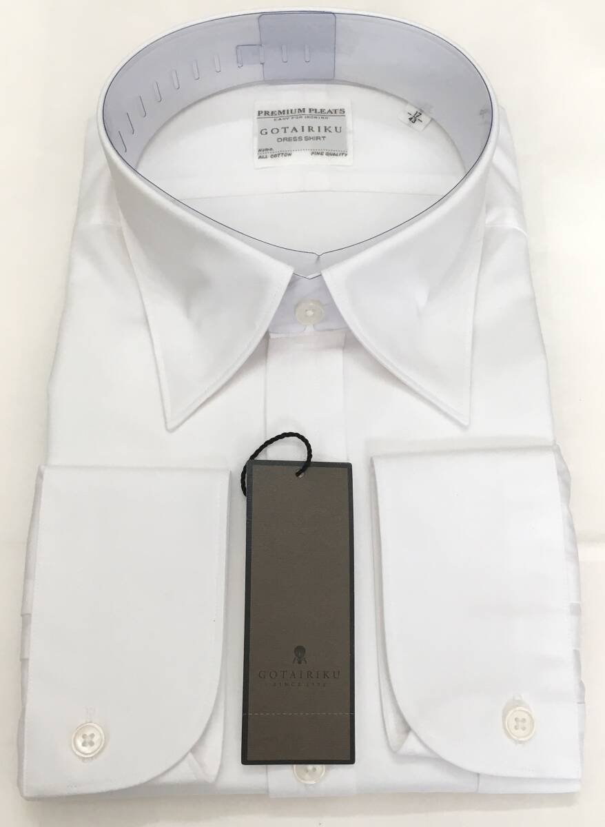 gotairiku 五大陸　PREMIUMPLEATS 長袖シャツ 綿100％　43 LL　オンワード　定価14.300円_画像1
