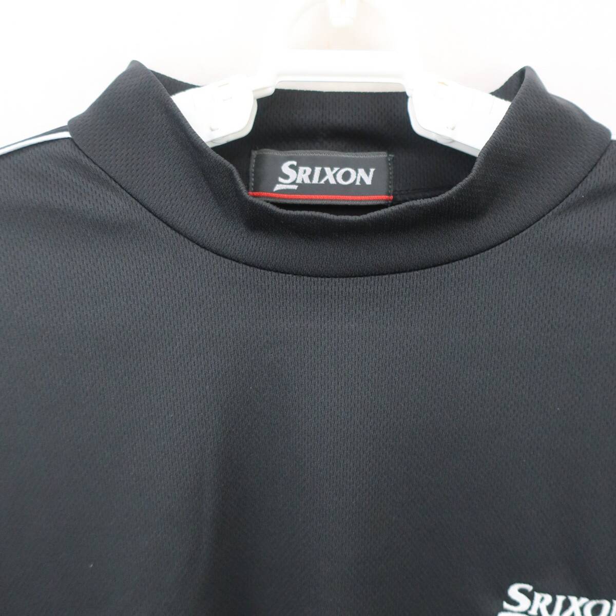 [ прекрасный товар ]SRIXON( Srixon ) короткий рукав mok шея рубашка чёрный мужской M~L Golf одежда 2509-0855 б/у 