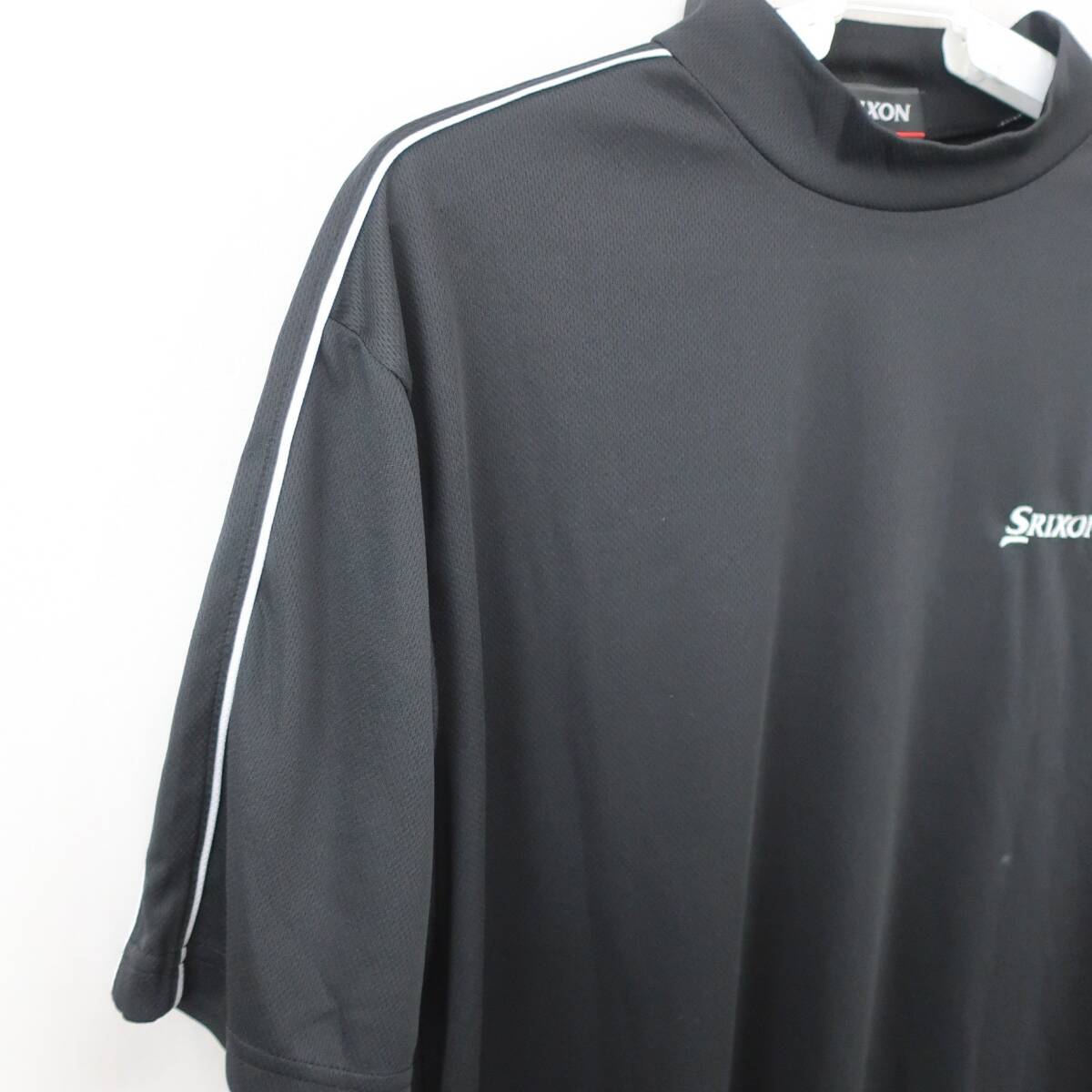 [ прекрасный товар ]SRIXON( Srixon ) короткий рукав mok шея рубашка чёрный мужской M~L Golf одежда 2509-0855 б/у 