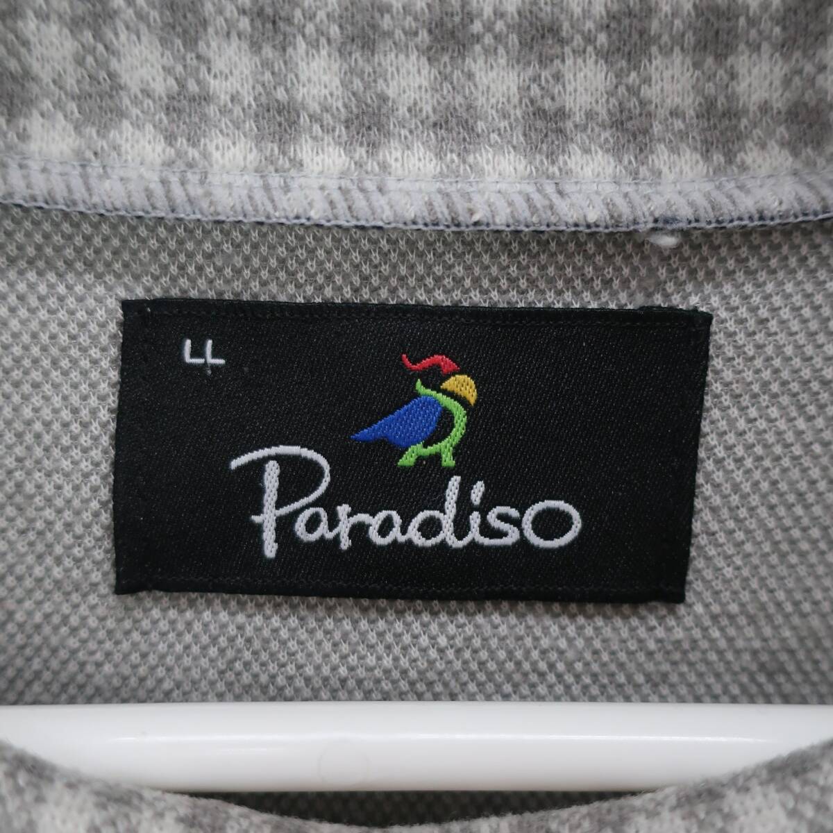 Paradiso(パラディーゾ) ハイネックシャツ グレーチェック メンズ LL ゴルフウェア 2510-0347 中古_画像2
