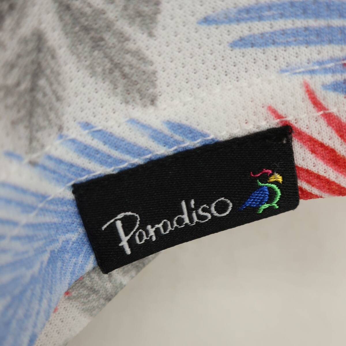 【美品】Paradiso(パラディーゾ) ポロシャツ 白青赤 メンズ L ゴルフウェア 2510-0564 中古_画像3