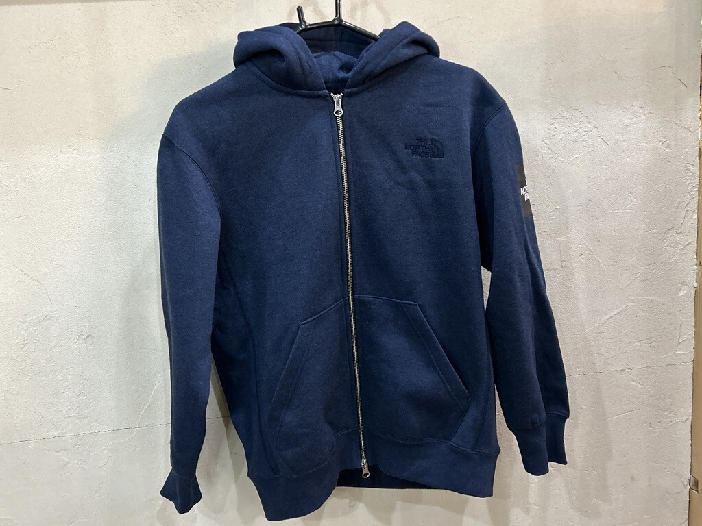 THE NORTH FACE / ザノースフェイス SQUARE LOGO FULLZIP HOODIE ジップパーカー NT61836 Sサイズ ネイビー USED_画像1