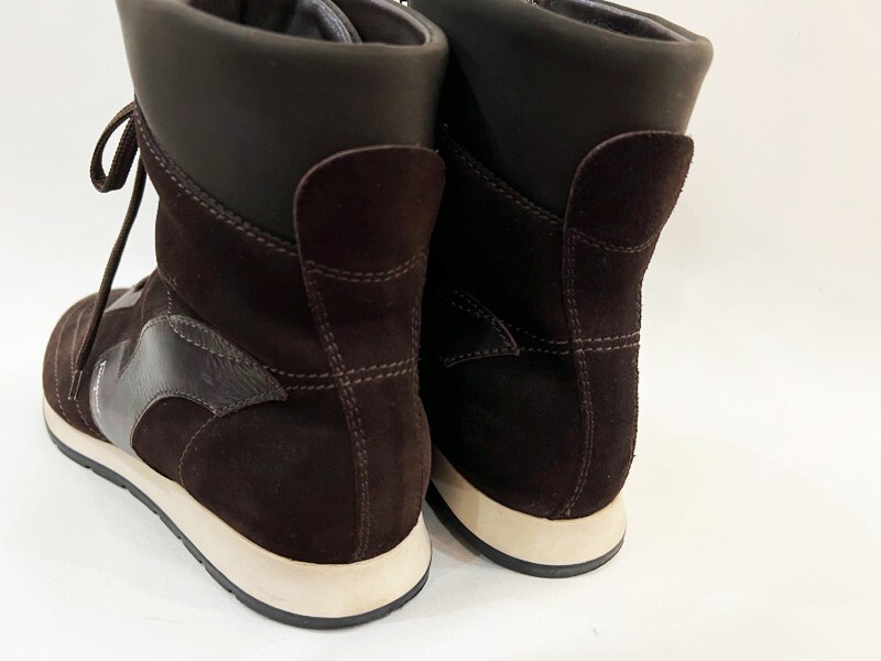 美品！Salvatore Ferragamo/サルヴァトーレ フェラガモ ハイカット スウェード スニーカー ブラウン レディース サイズ７ 靴_画像8