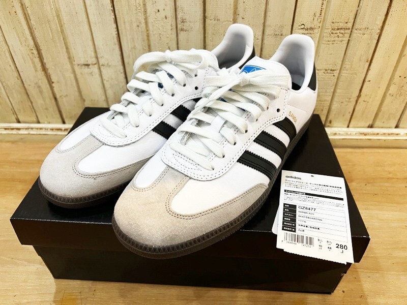 H83* не использовался adidas/ Adidas SAMBA ADV KATEBOARDING GZ8477 samba ADV черный × белый кожа замша спортивные туфли мужской 28cm*