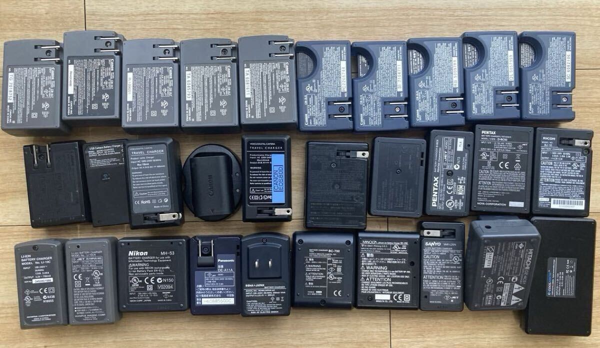 【約30set】ジャンク扱い　キヤノン　SONY　ニコン　オリンパス他　デジタルカメラ バッテリー・チャージャーセット　_画像6