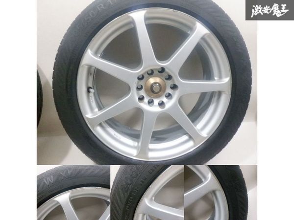 ●社外 17インチ 7J +42 PCD100/114.3 マルチ 5H ホイール 4本 205/50R17 タイヤ付 専用ナット付属 アルファード ヴェルファイア 棚X-1_画像3