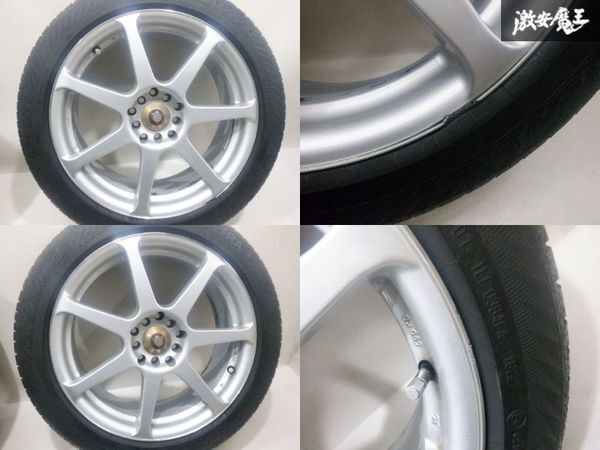 ●社外 17インチ 7J +42 PCD100/114.3 マルチ 5H ホイール 4本 205/50R17 タイヤ付 専用ナット付属 アルファード ヴェルファイア 棚X-1_画像4