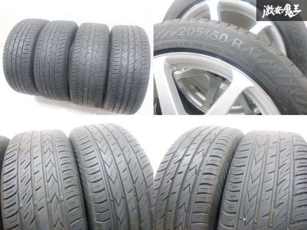 ●社外 17インチ 7J +42 PCD100/114.3 マルチ 5H ホイール 4本 205/50R17 タイヤ付 専用ナット付属 アルファード ヴェルファイア 棚X-1_画像6