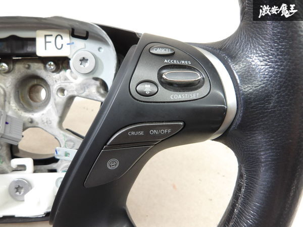 NISSAN 日産 純正 Y51 フーガ ステアリング ホイール ハンドル ステリモ スイッチ付 直径 約38cm KY51 KNY51 即納 棚3-4_画像2