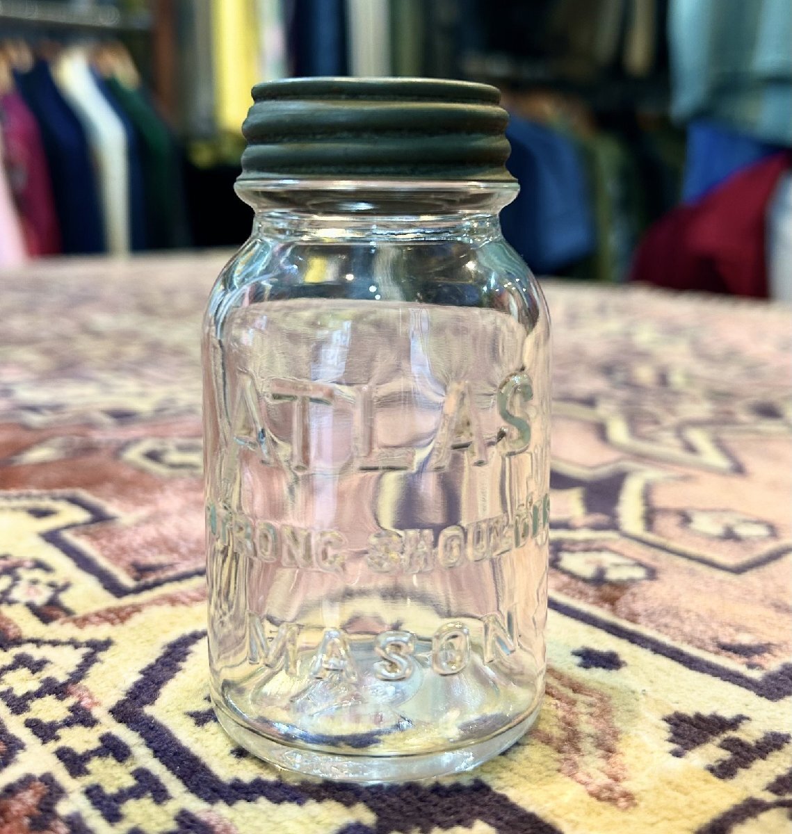 ビンテージ Hazelatlas アンティーク ヘーゼルアトラス メイソンジャー 貯金箱 EB2762-12-EF16 検 パイレックス アメリカ雑貨 シェイカー_画像1
