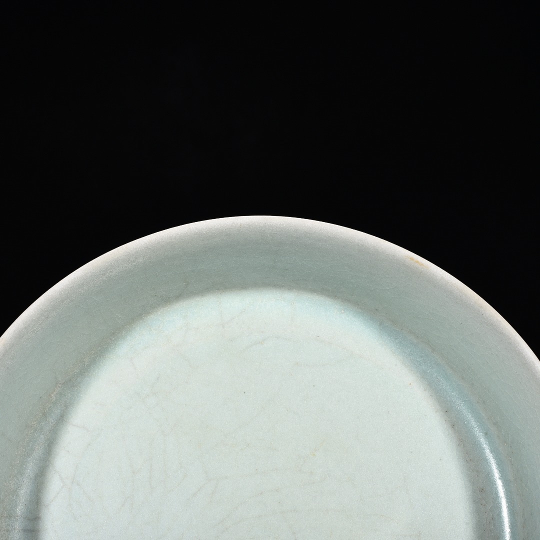 TA361■宋時代 汝窯 天青釉三足水仙盆『 宋徽宗書法草書千字文』珍蔵逸品 古玩 唐物 古陶磁器■_画像5