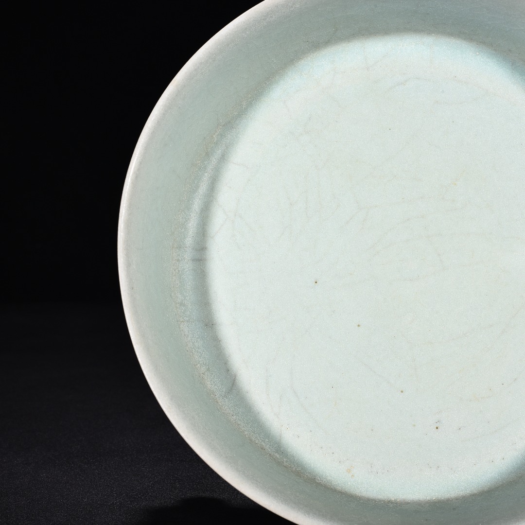 TA361■宋時代 汝窯 天青釉三足水仙盆『 宋徽宗書法草書千字文』珍蔵逸品 古玩 唐物 古陶磁器■_画像6