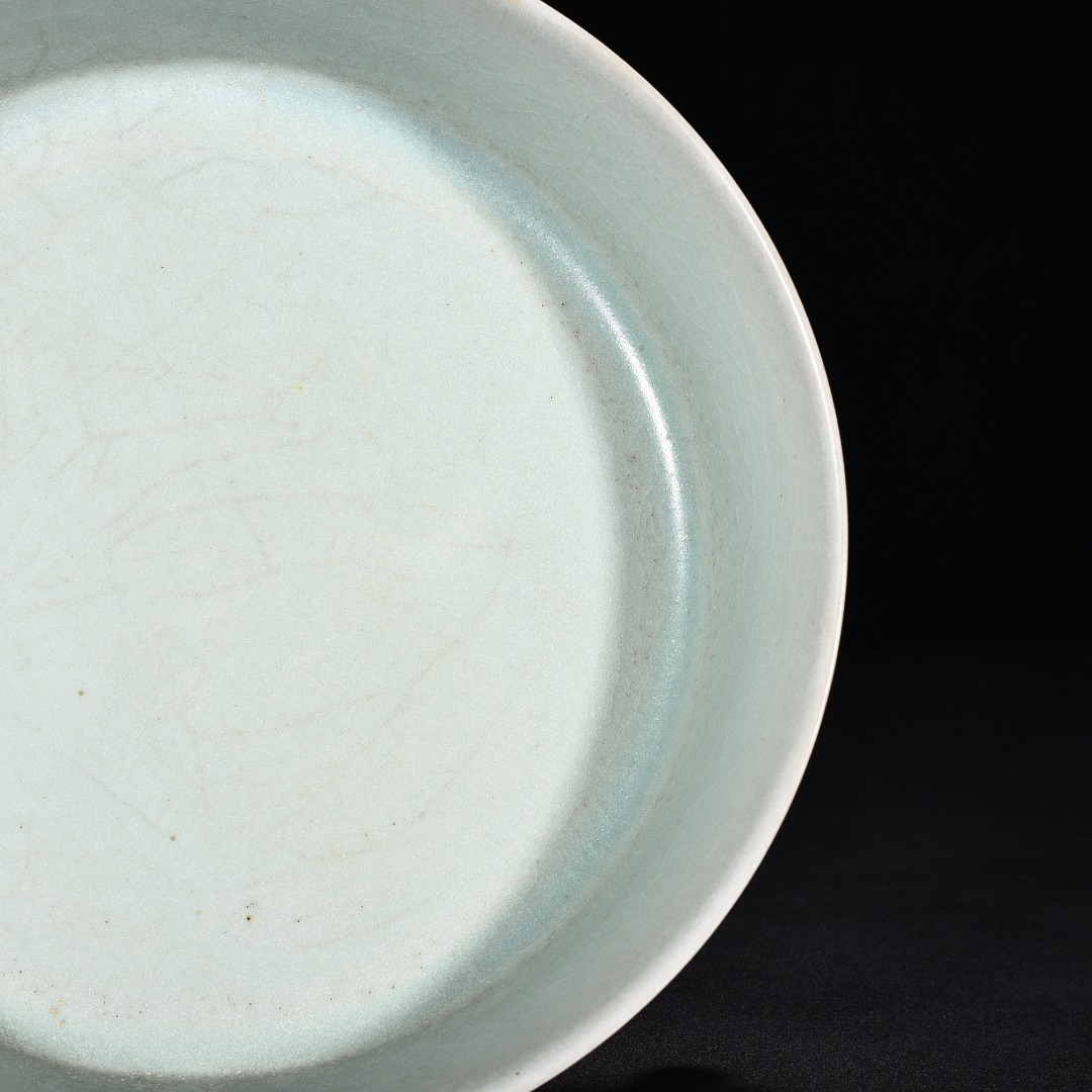 TA361■宋時代 汝窯 天青釉三足水仙盆『 宋徽宗書法草書千字文』珍蔵逸品 古玩 唐物 古陶磁器■_画像8