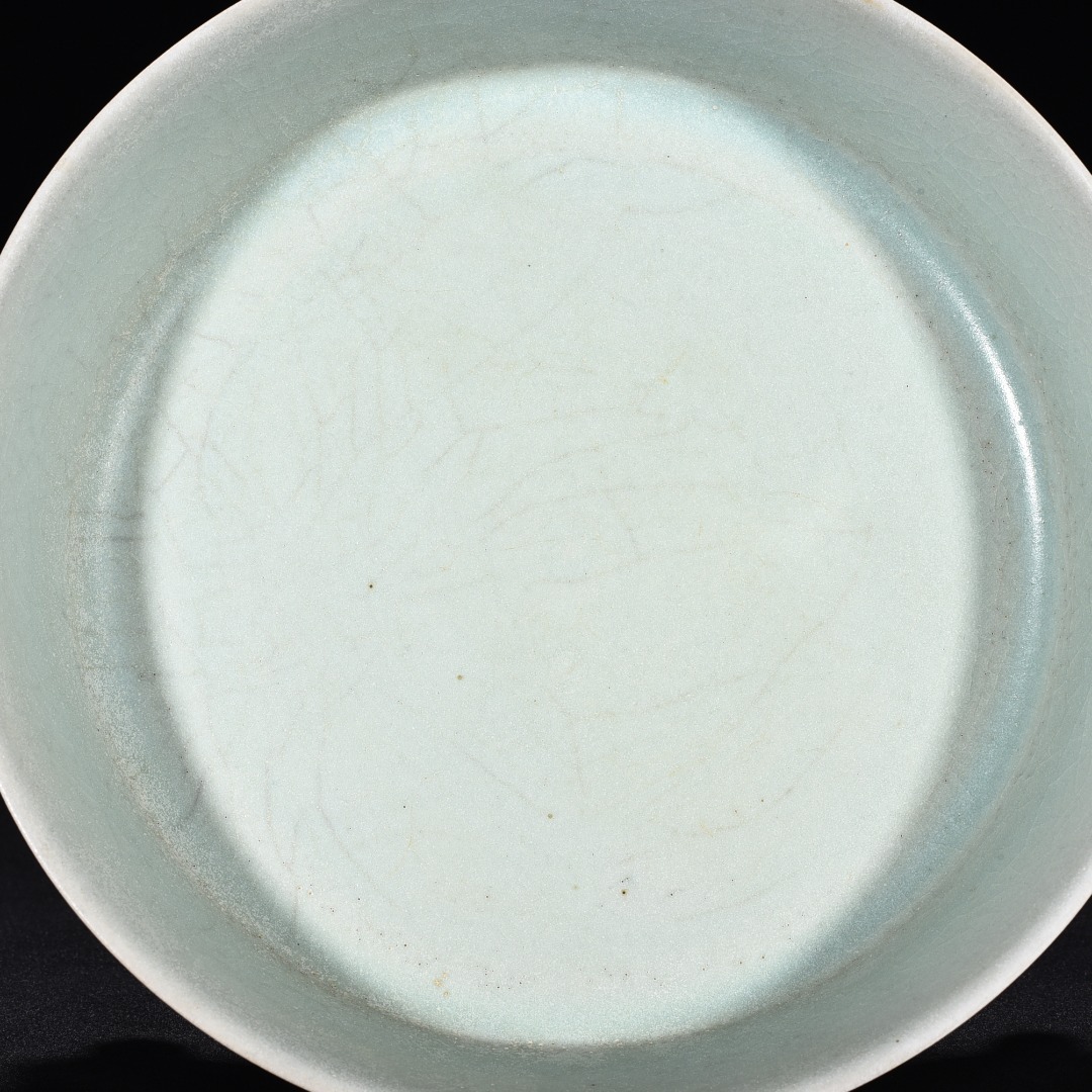 TA361■宋時代 汝窯 天青釉三足水仙盆『 宋徽宗書法草書千字文』珍蔵逸品 古玩 唐物 古陶磁器■_画像7