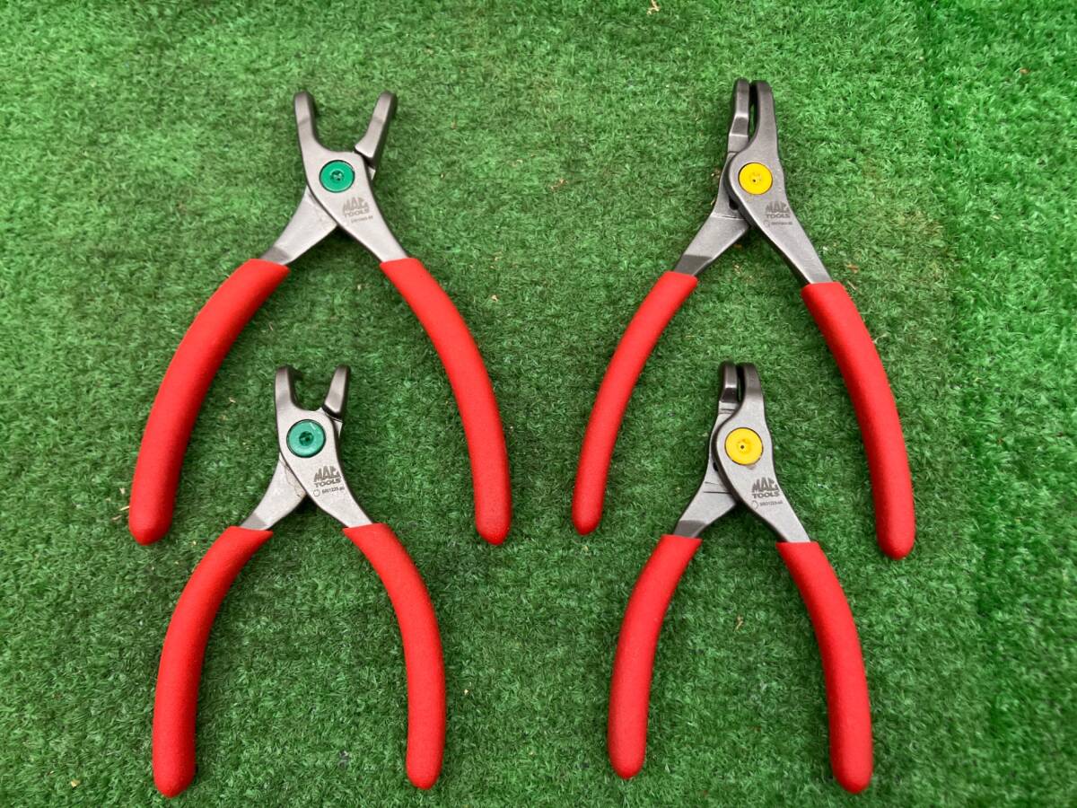 4本セット【中古品】MACTOOLS♪軸用/穴用スナップリングプライヤーSRO・SRI　1225・1960・-90・50♪アクトツール富山店♪BRコン_画像1