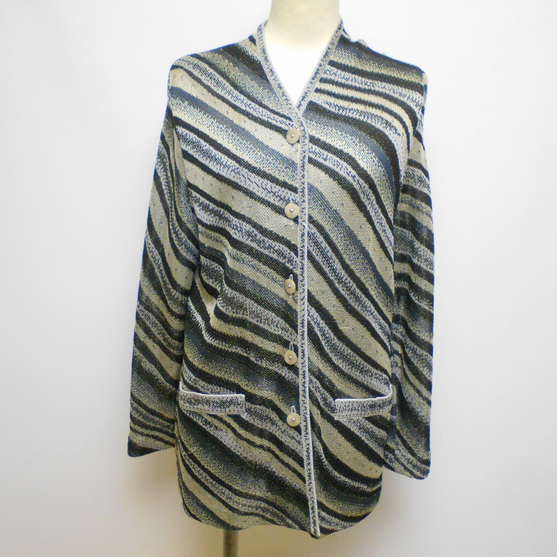 977636 CASTLEBERRY キャッスルベリー グレー系柄 カーディガン 9_画像1