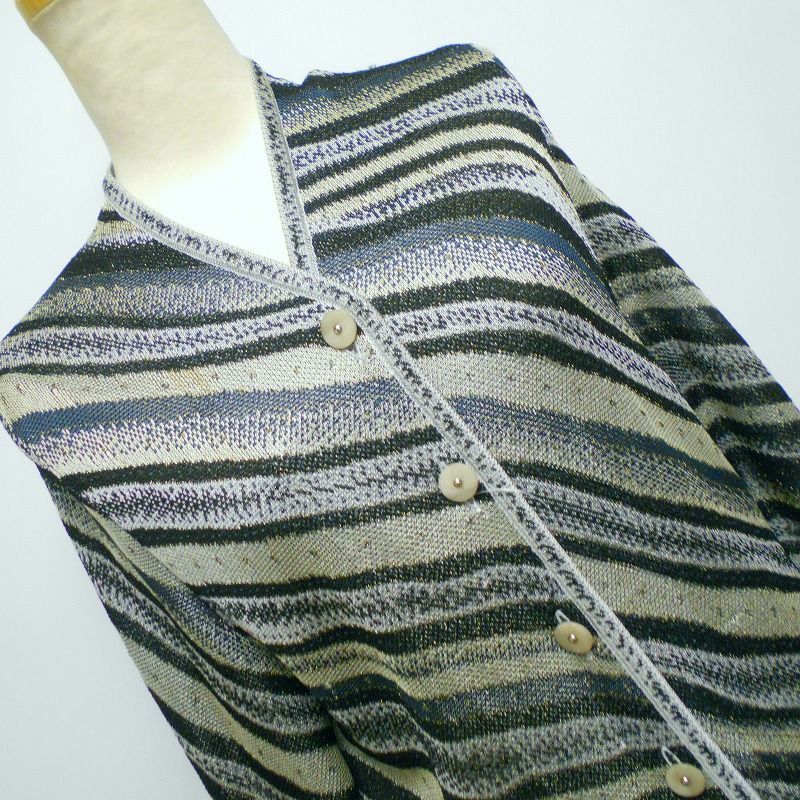 977636 CASTLEBERRY キャッスルベリー グレー系柄 カーディガン 9_画像2