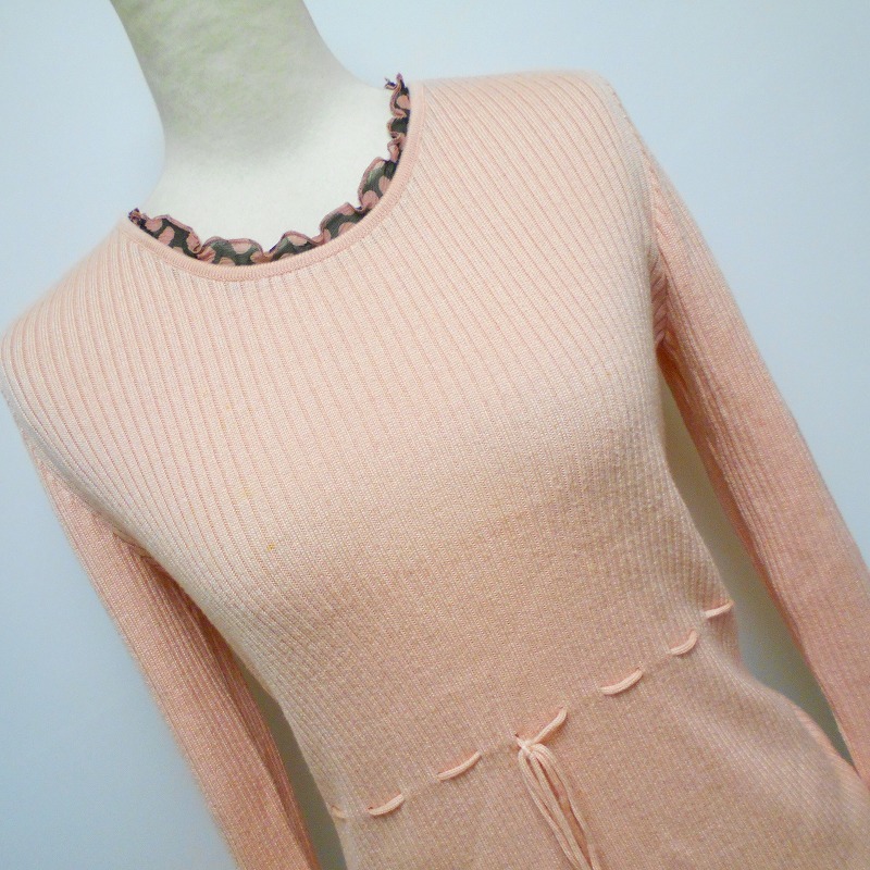 973290 GIVENCHY ジバンシィ ピンク系 リブニット セーター M_画像2