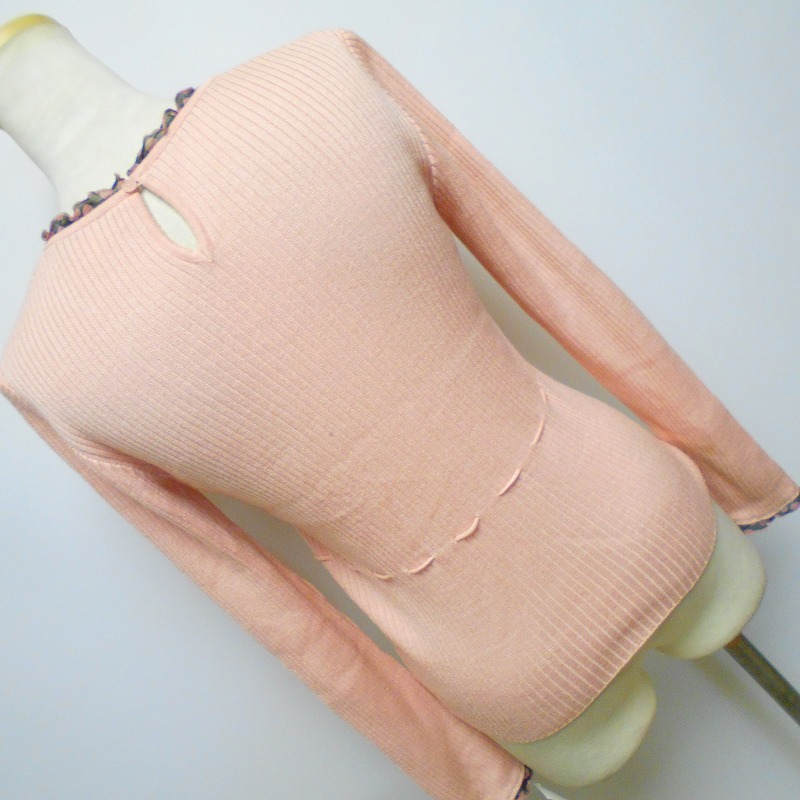 973290 GIVENCHY ジバンシィ ピンク系 リブニット セーター M_画像3