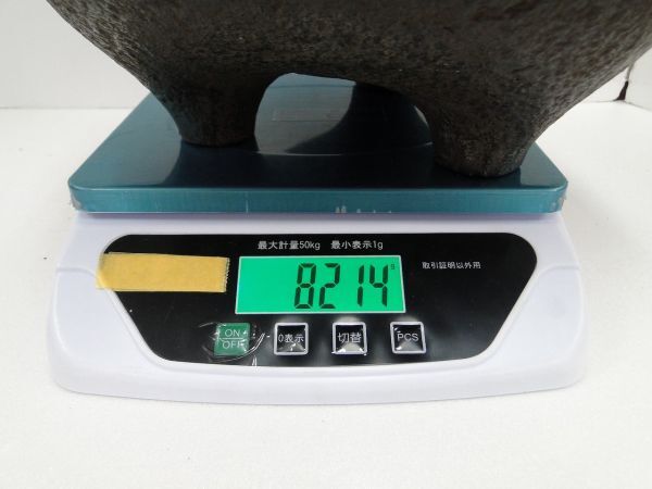 【重量8.2kg】茶釜/風炉釜 茶釜添え鉄風炉 茶道具 銘無し 鉄釜 鉄瓶 鉄器/120サイズ_画像10