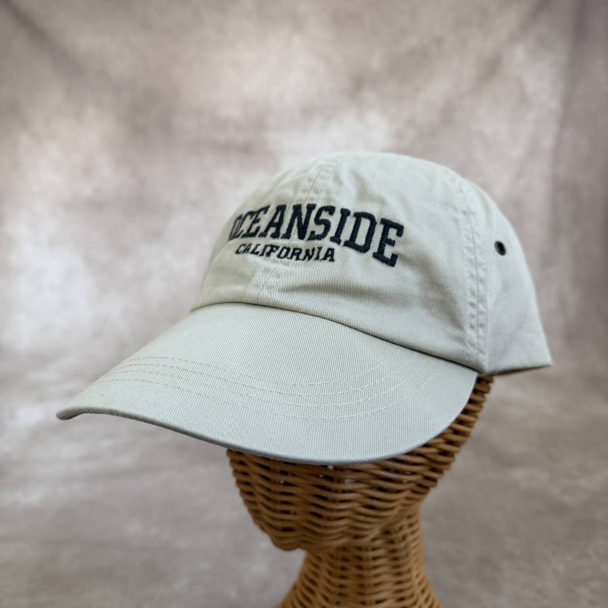 USA古着“OCEAN SIDE”カリフォルニア サーフィン ベージュ FREE_画像2