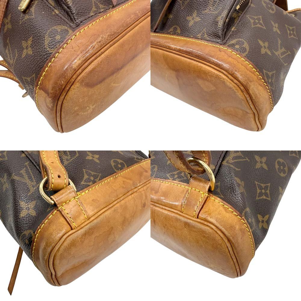 25-3838 ルイヴィトン M51137 ミニモンスリ バックパック リュックサック モノグラム ヌメ革 肩掛け 小さめ レディース 女性用_画像6