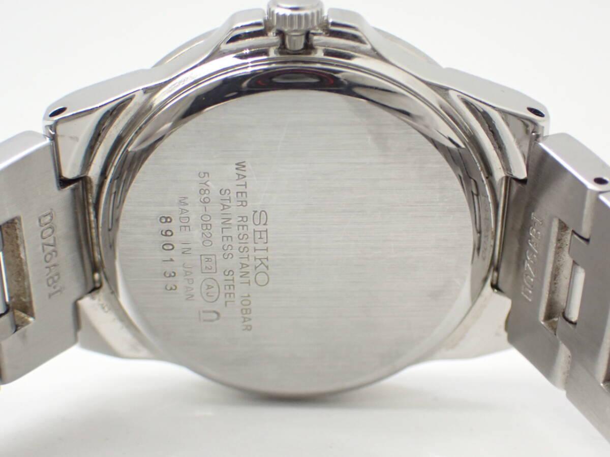 稼働品 1円～☆SEIKO セイコー QZ レディース腕時計 ルキア 5Y89-0B20 シルバー文字盤 デイト ラウンド アナログ シルバーカラー_画像4