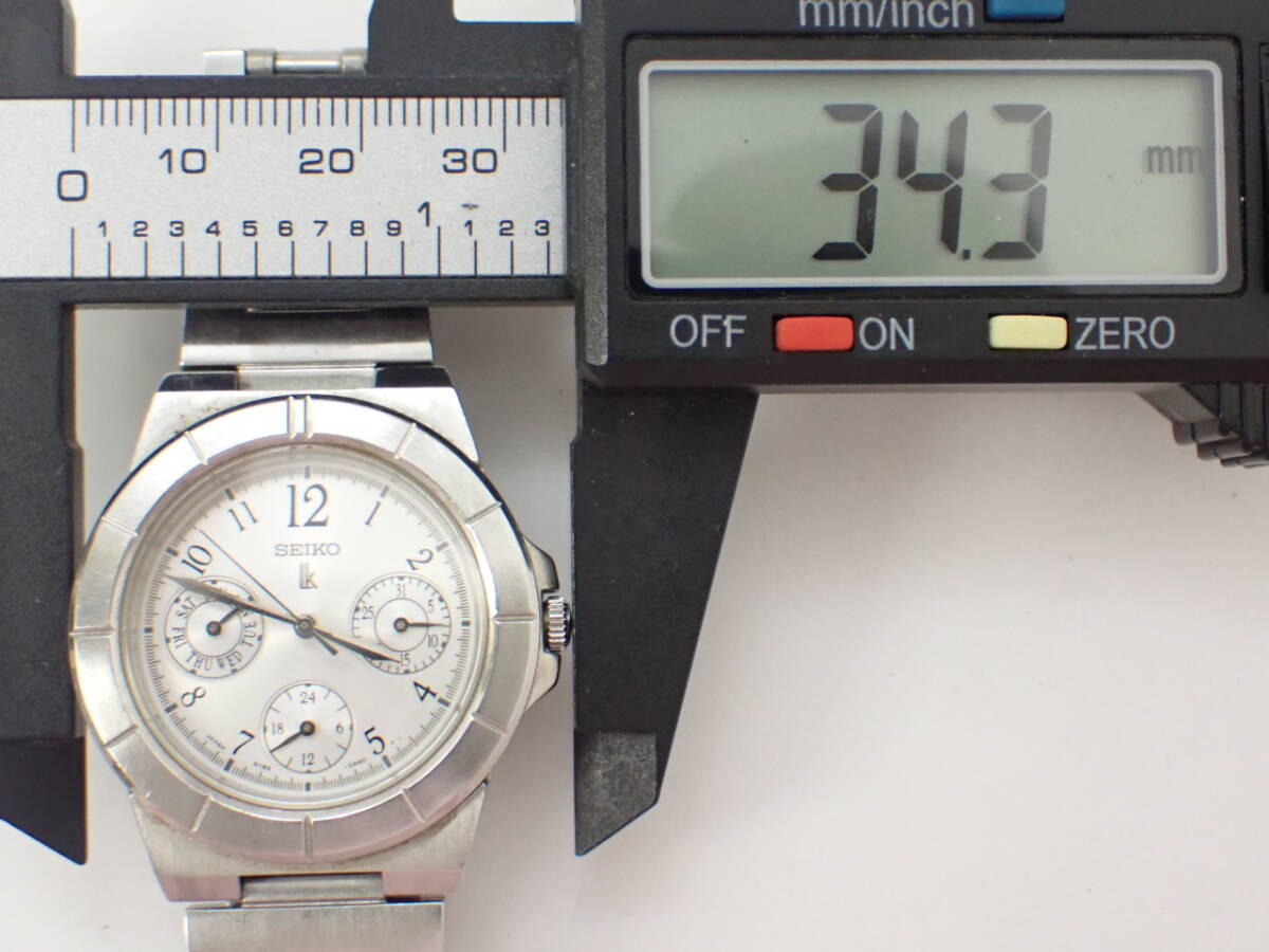 稼働品 1円～☆SEIKO セイコー QZ レディース腕時計 ルキア 5Y89-0B20 シルバー文字盤 デイト ラウンド アナログ シルバーカラー_画像6