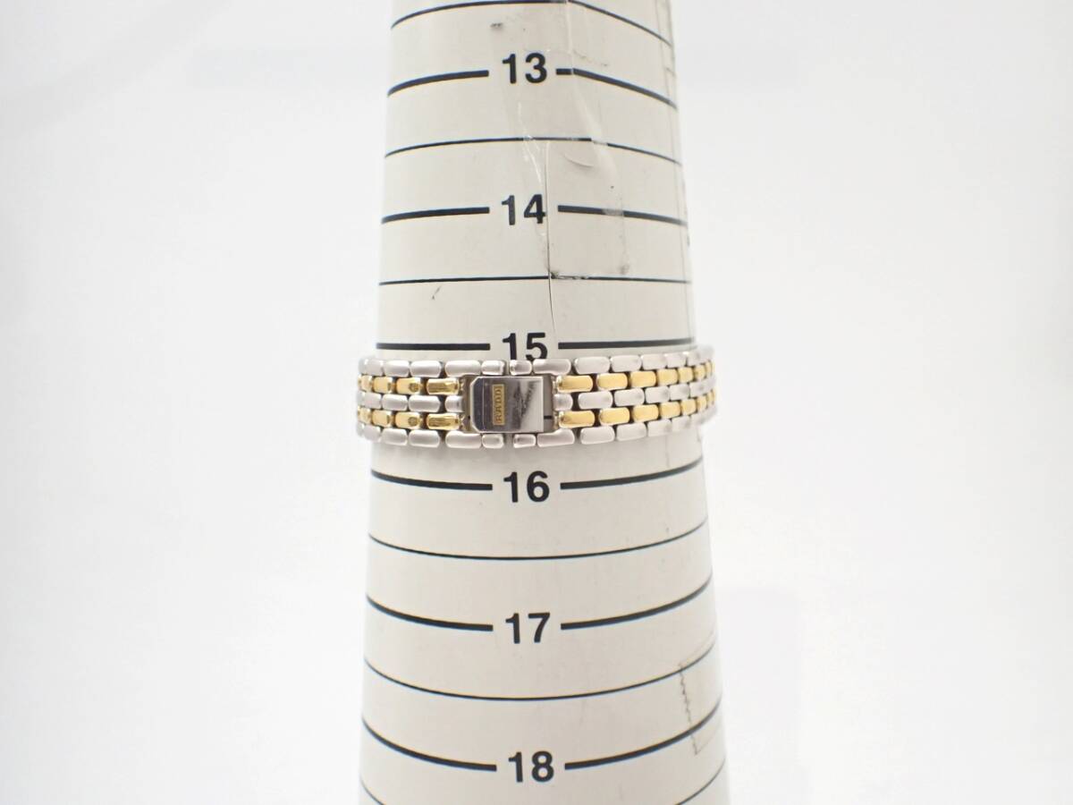 稼働品 1円~☆RADO ラドー QZ レディース腕時計 133.9696.2 12Pダイヤ ゴールド文字盤 スクエア アナログ 2針 コンビカラー_画像7