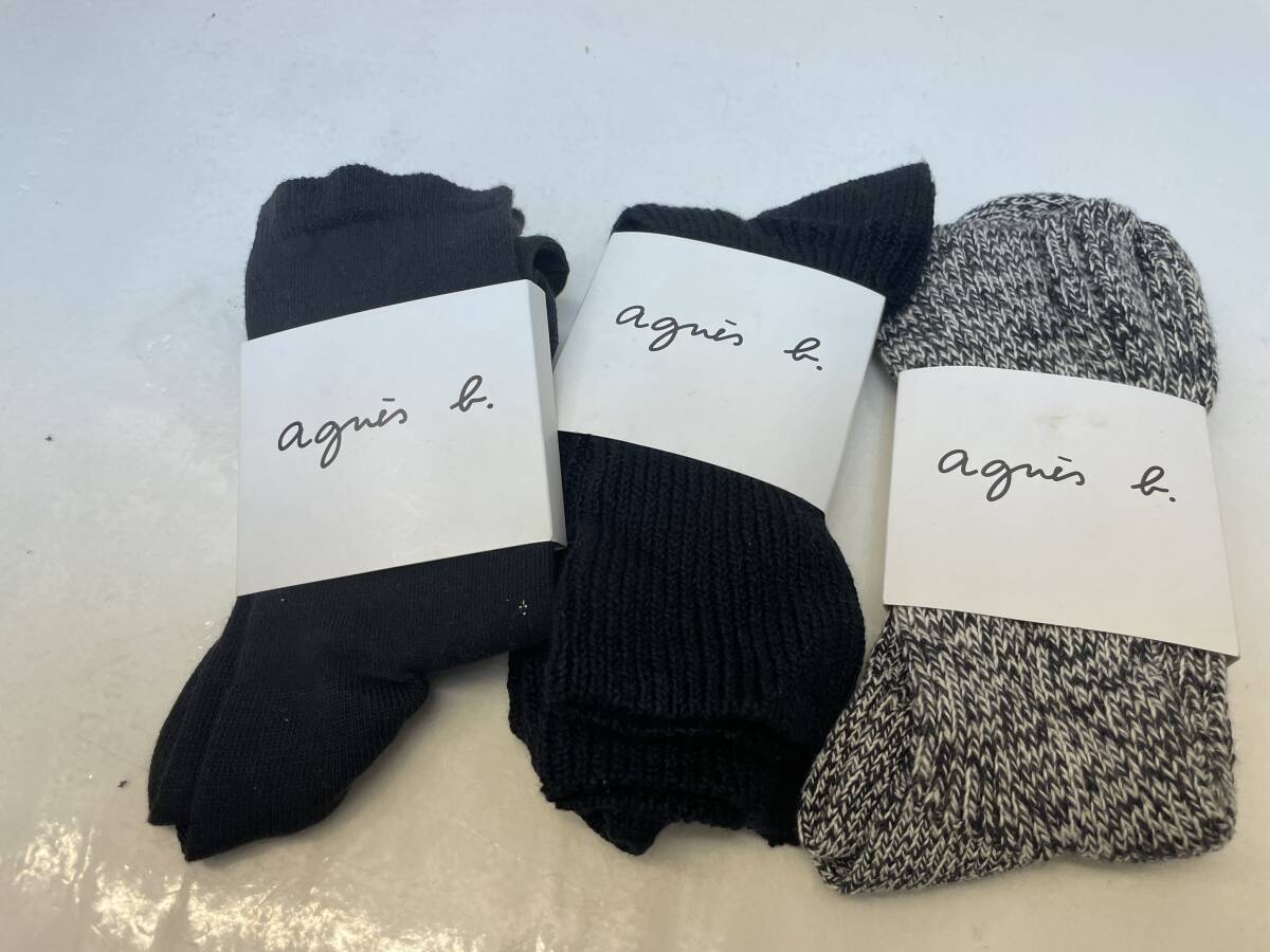 【E-1-R14】  アニエスベー 靴下 3足 セット 未使用_画像1