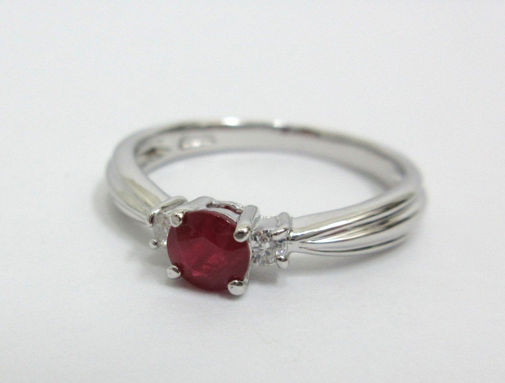 天然ルビー リング 指輪 サイズ11号 シルバー925(ロジウム仕上げ) アクセサリー 中古/USEDの画像1