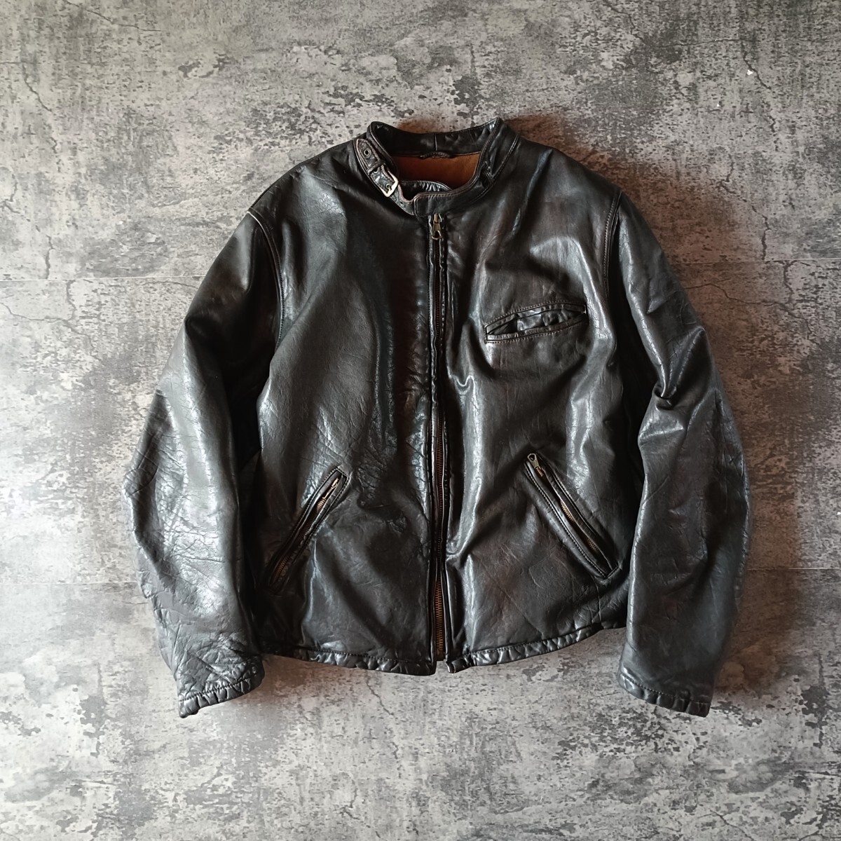 古着 90s emporio armani エンポリオアルマーニ レザージャケット ライダースジャケット シングルライダース アーカイブ _画像1