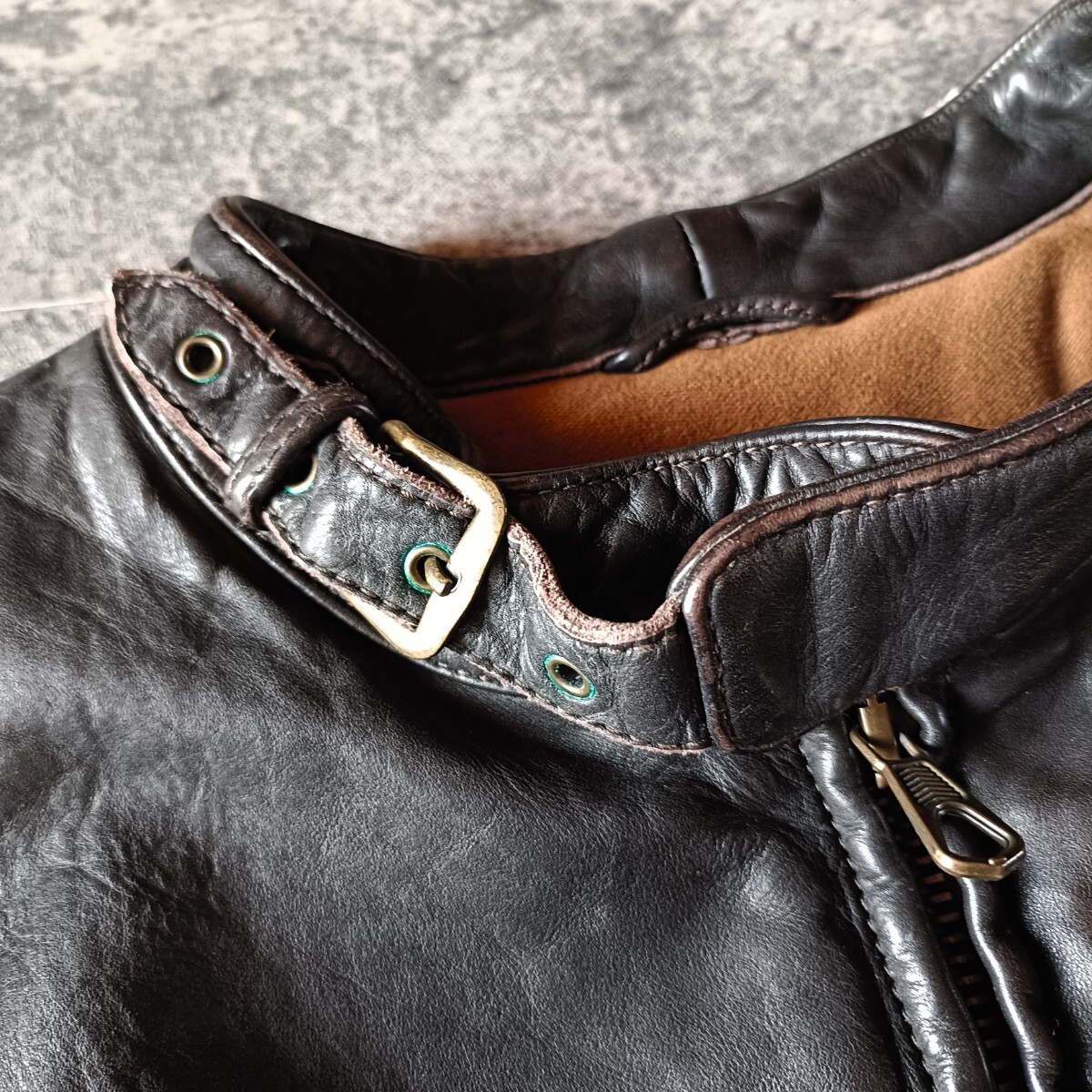 古着 90s emporio armani エンポリオアルマーニ レザージャケット ライダースジャケット シングルライダース アーカイブ _画像5