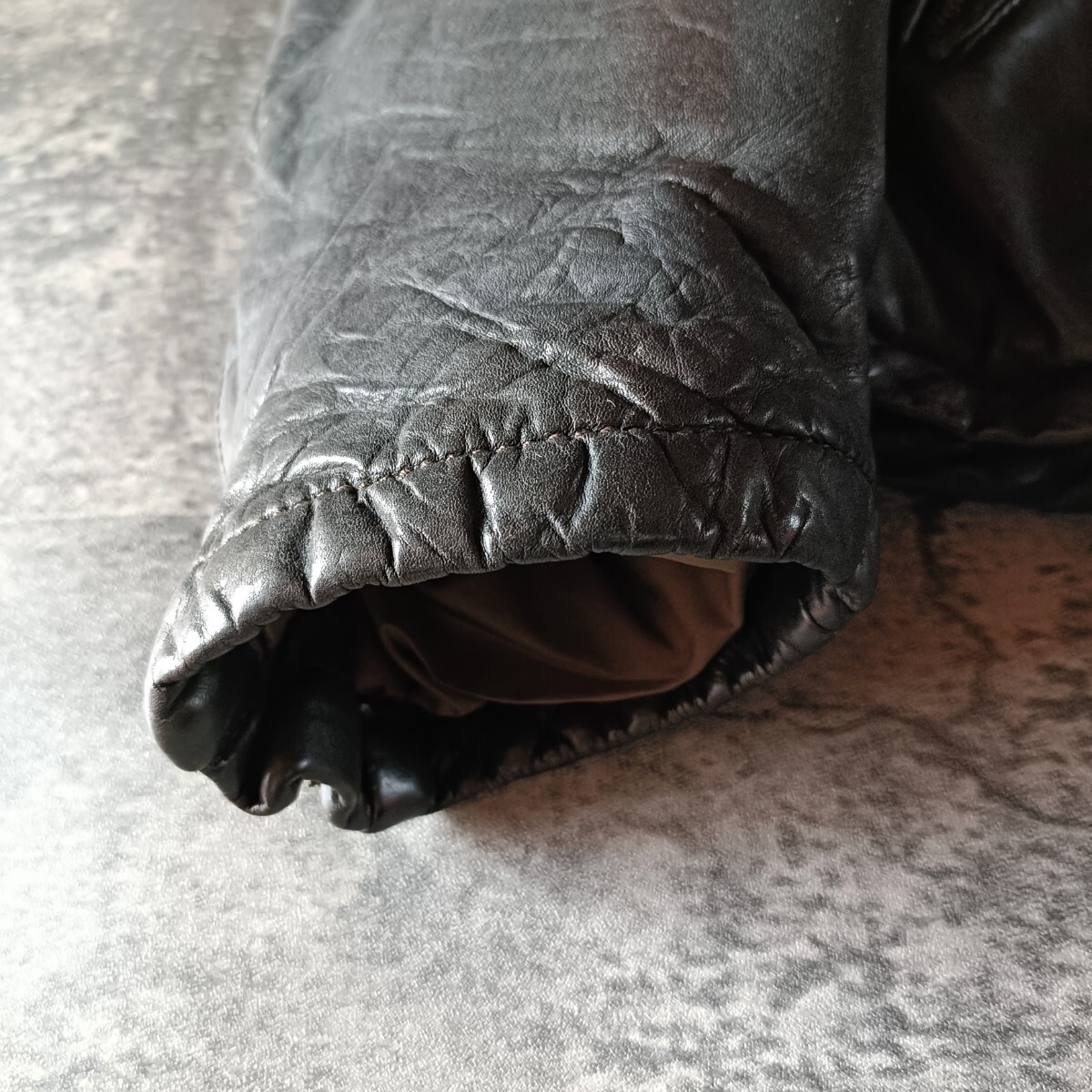 古着 90s emporio armani エンポリオアルマーニ レザージャケット ライダースジャケット シングルライダース アーカイブ _画像6