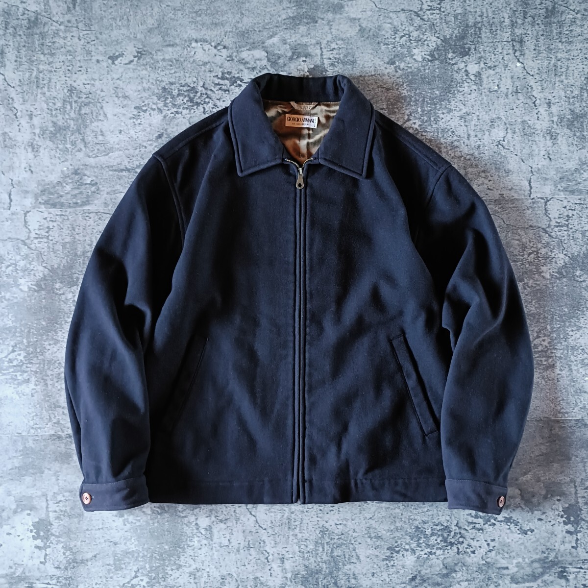 古着 90s GIORGIO ARMANI LE COLLEZIONI ジョルジオアルマーニ ウールメルトン ブルゾン アーカイブ archive_画像1