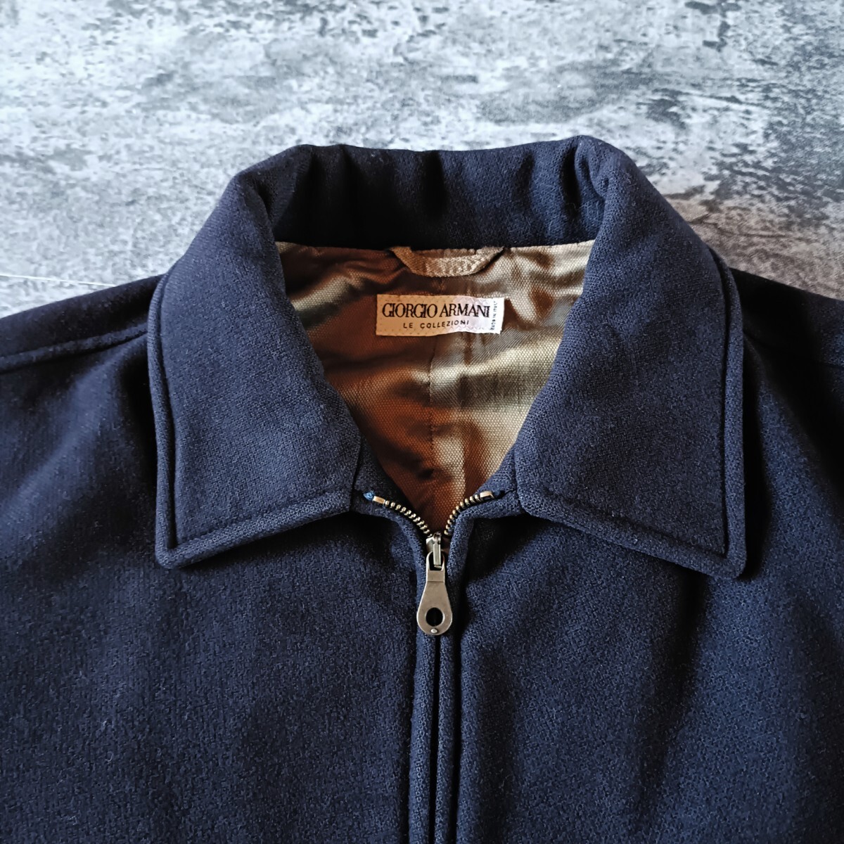 古着 90s GIORGIO ARMANI LE COLLEZIONI ジョルジオアルマーニ ウールメルトン ブルゾン アーカイブ archive_画像3
