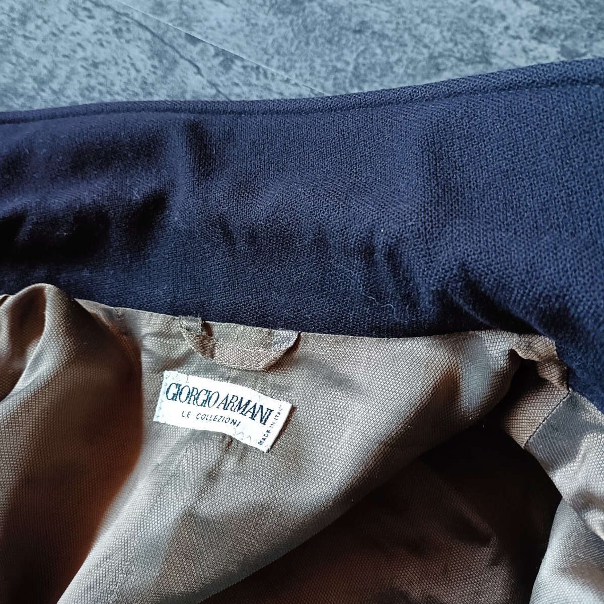 古着 90s GIORGIO ARMANI LE COLLEZIONI ジョルジオアルマーニ ウールメルトン ブルゾン アーカイブ archive_画像7