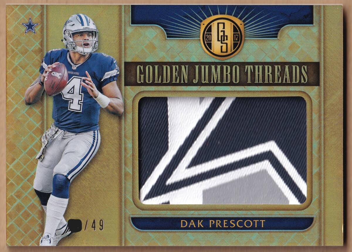 DAK PRESCOTT 49 листов ограничение 2017 PANINI GOLD STANDARD FOOTBALL GOLDEN JUMBO THREADS #44 RELIC CARD / Duck * pre Scott / NFL