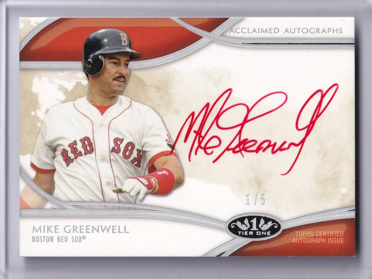 MIKE GREENWELL автограф автограф карта 5 листов ограничение 1st# 2014 TOPPS TIER ONE AUTOGRAPH CARD / Mike * зеленый well / Hanshin / прямой документ .AUTO