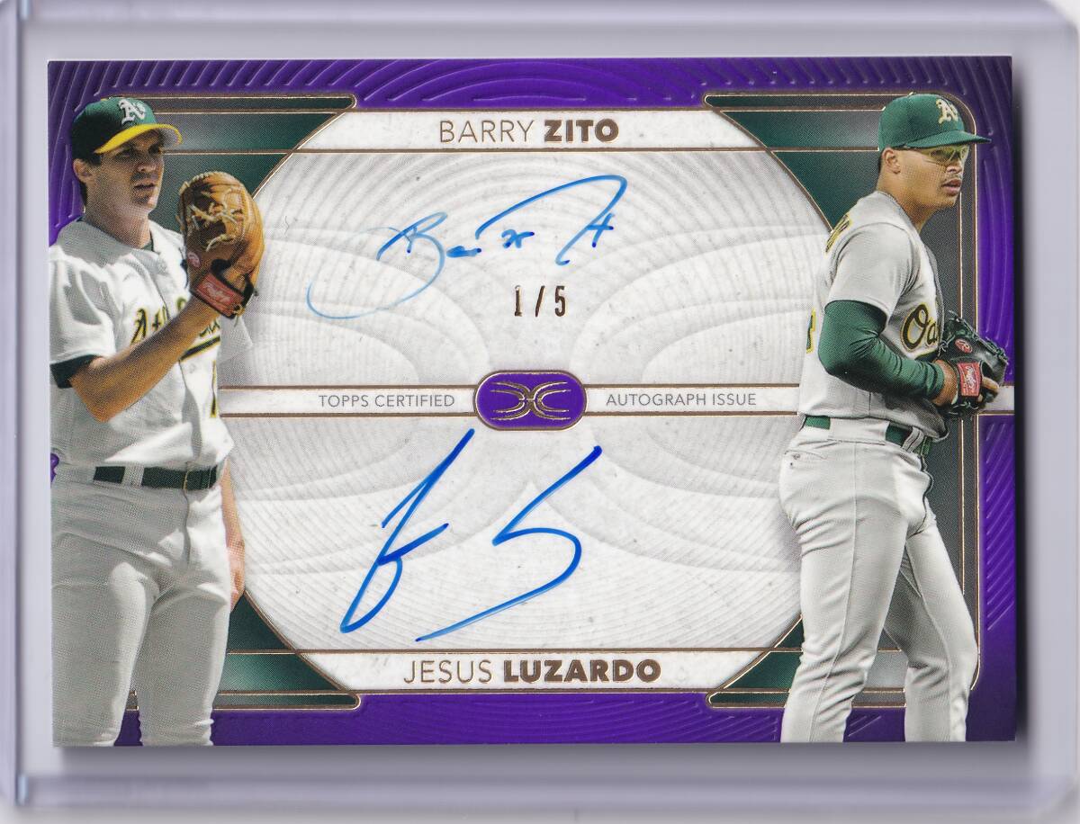 BARRY ZITO & JESUS LUZARDO автограф автограф карта 5 листов ограничение 1st# 2021 TOPPS DEFINITIVE COLLECTION DUAL AUTOGRAPH CARD / прямой документ .AUTO