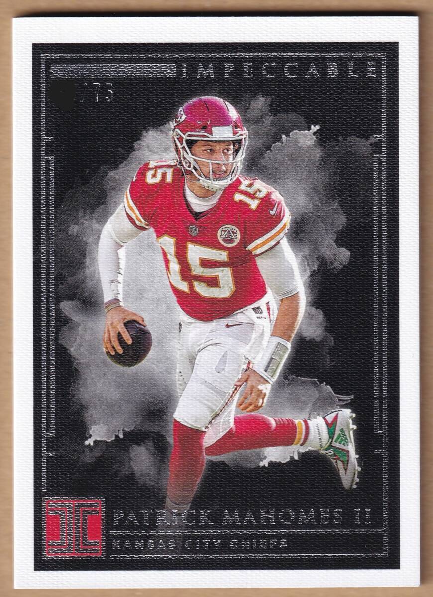 PATRICK MAHOMES II 75 листов ограничение 2019 PANINI IMPECCABLE FOOTBALL #1 / Patrick *ma Home z/ NFL