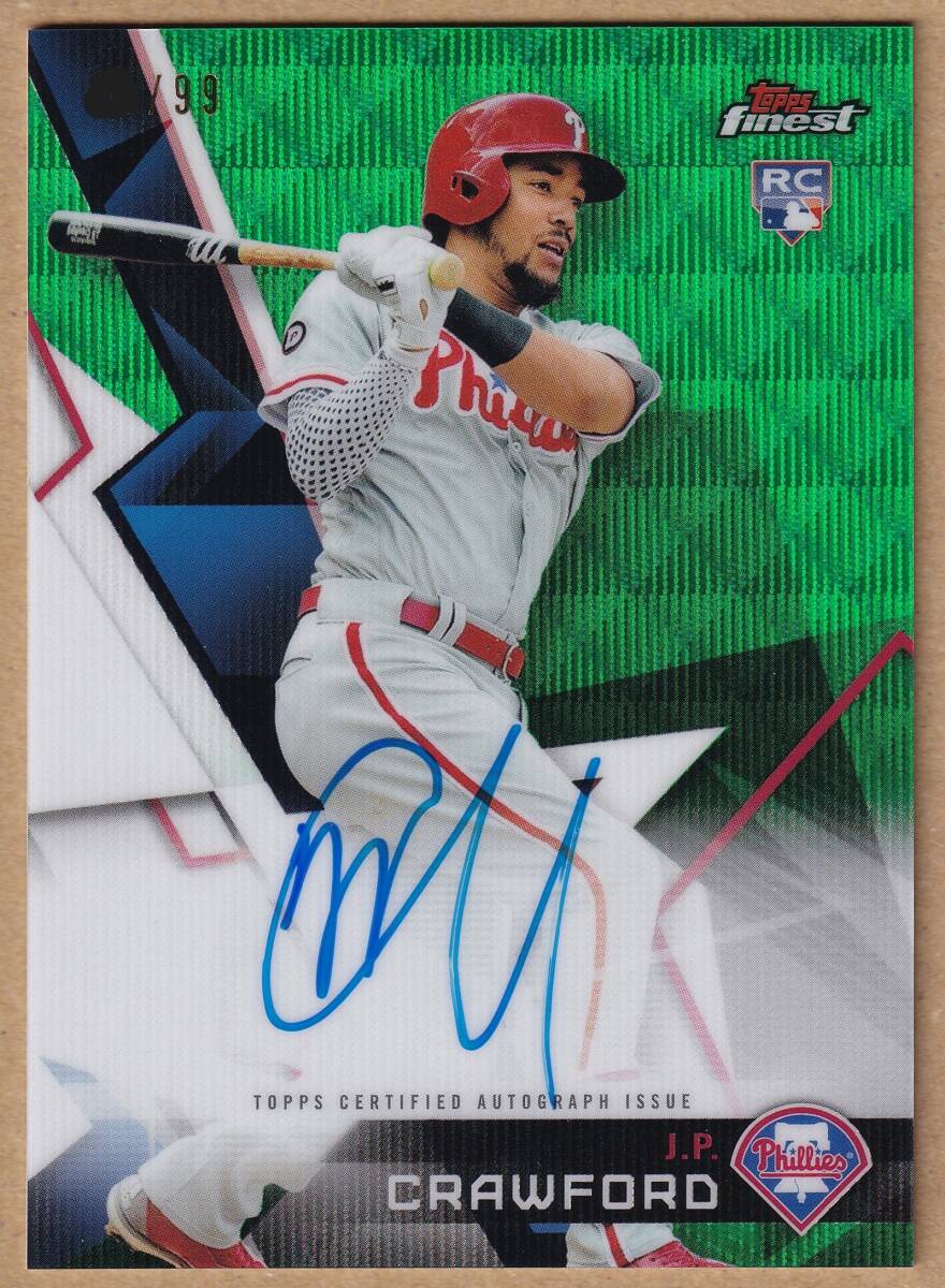 [RC]J.P. CRAWFORD автограф автограф карта 99 листов ограничение 2018 TOPPS FINEST ROOKIE AUTOGRAPH CARD GREEN REFRACTOR / черный Ford / прямой документ .AUTO