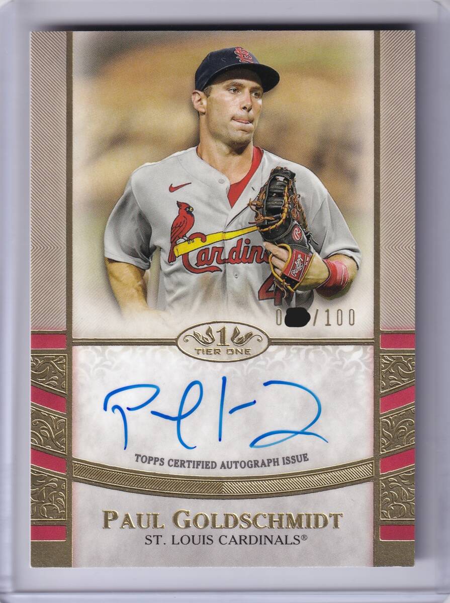 PAUL GOLDSCHMIDT 直筆サインカード 100枚限定 2021 TOPPS TIER ONE AUTOGRAPH CARD / ポール・ゴールドシュミット / 直書き AUTOの画像1