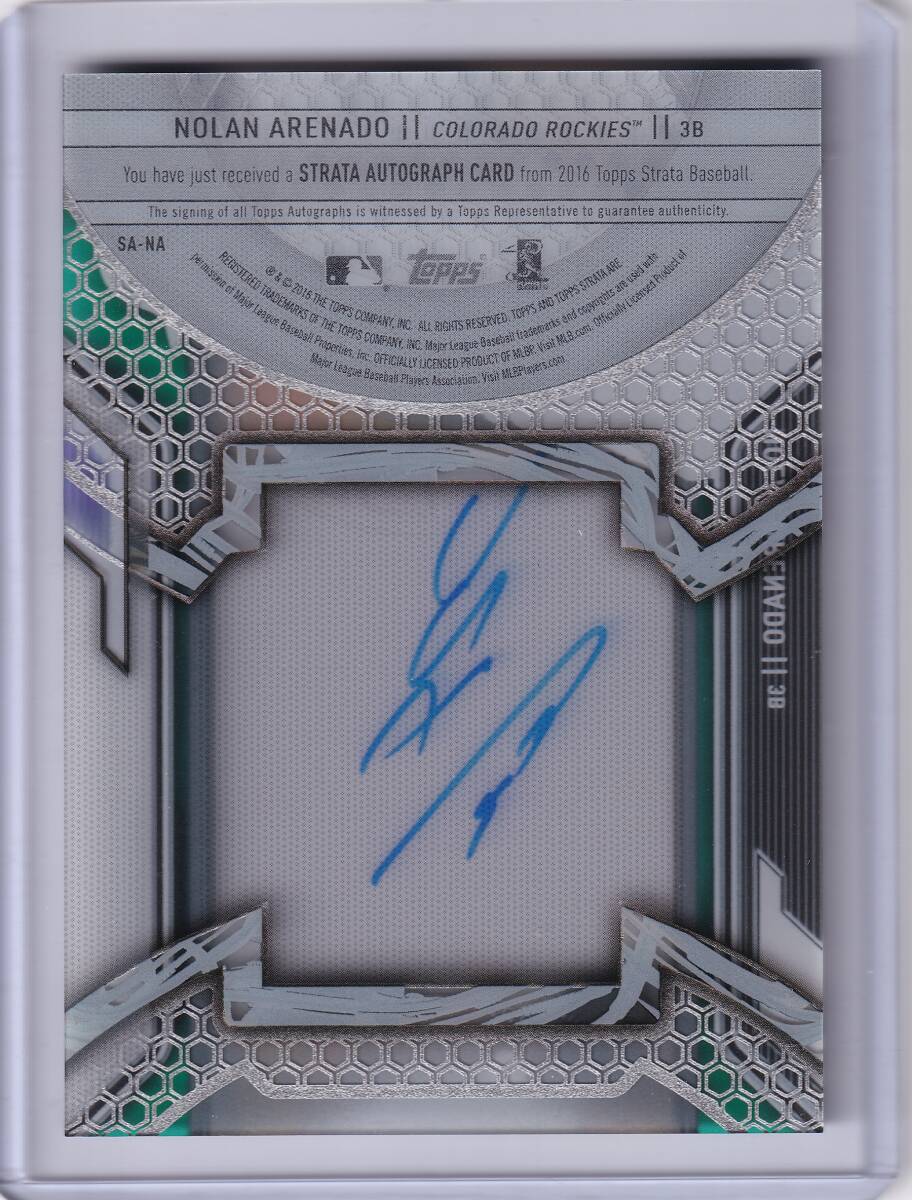 NOLAN ARENADO автограф автограф карта 75 листов ограничение 2016 TOPPS STRATA AUTOGRAPH CARD /no- Ran *a Rena do/ прямой документ .AUTO