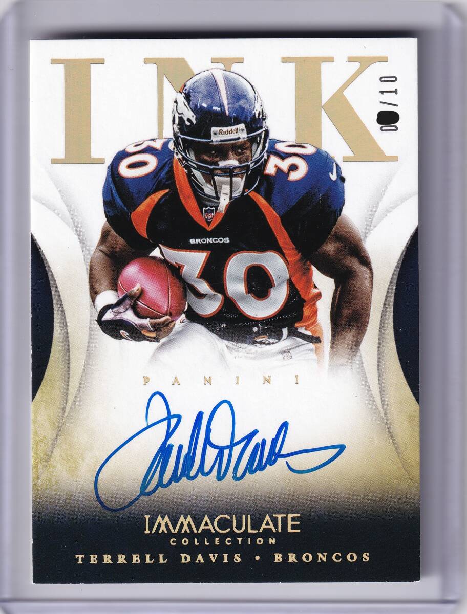 TERRELL DAVIS автограф автограф карта 10 листов ограничение 2014 PANINI IMMACULATE COLLECTION INK AUTOGRAPH CARD /tereru*te- винт / NFL / FOOTBALL