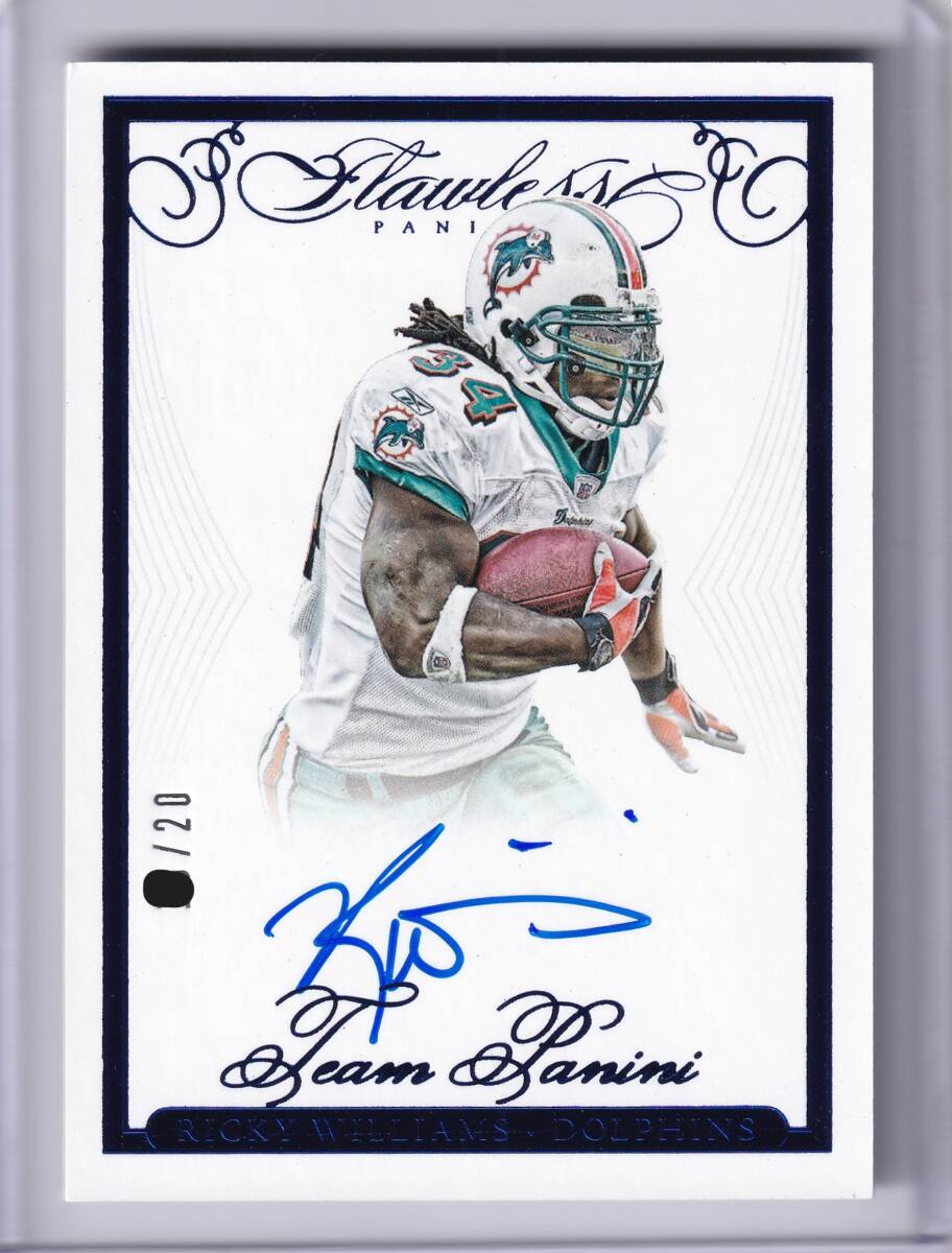 RICKY WILLIAMS автограф автограф карта 20 листов ограничение 2015 PANINI FLAWLESS FOOTBALL AUTOGRAPH CARD / AUTO / Ricky * Williams / NFL