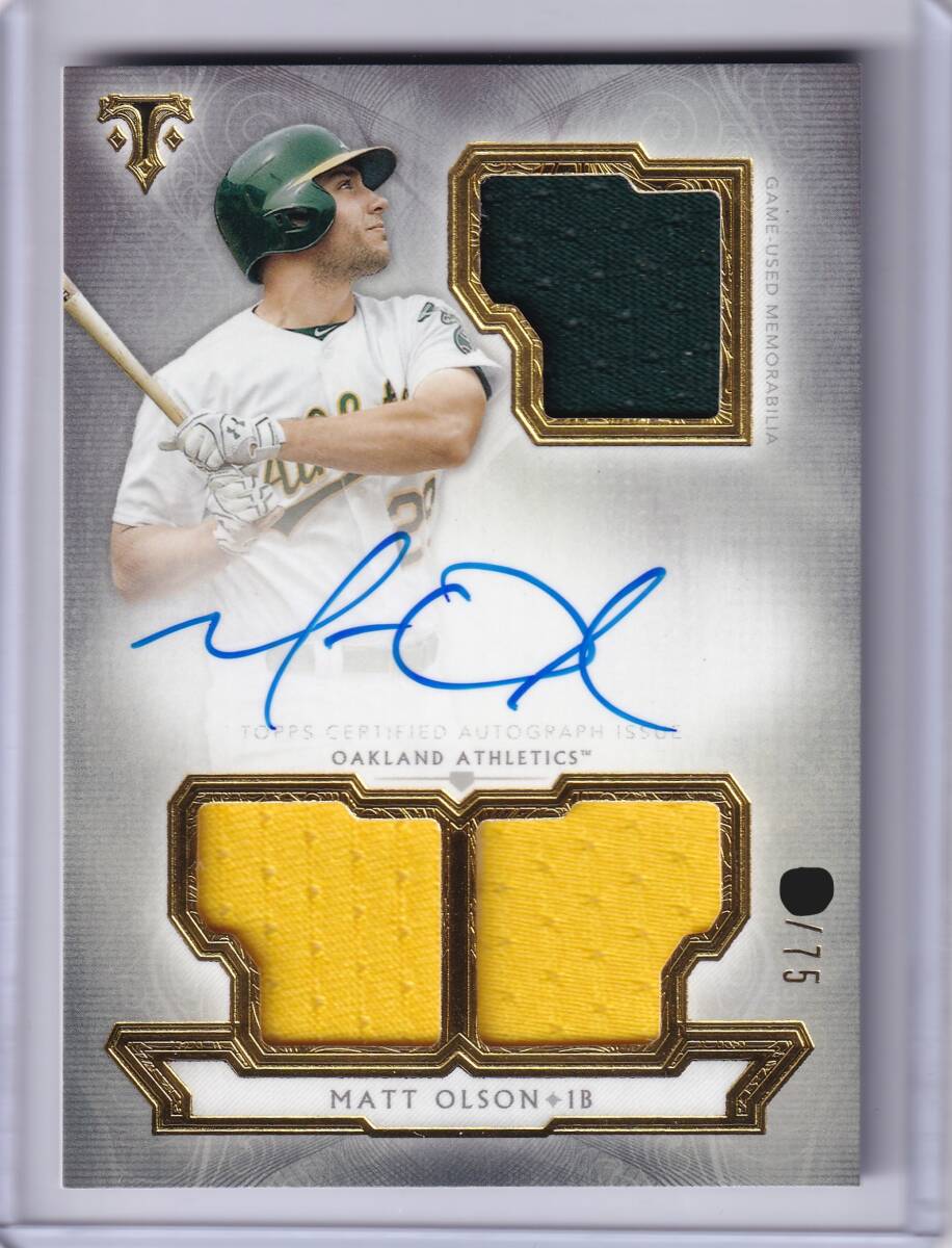 MATT OLSON автограф автограф карта 75 листов ограничение 2018 TOPPS TRIPLE THREADS AUTOGRAPHED RELIC CARD / коврик *oruson/ прямой документ .AUTO