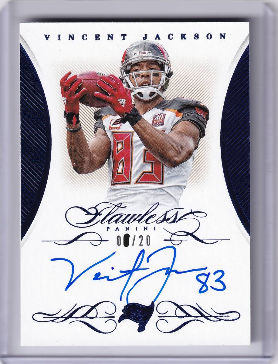 VINCENT JACKSON автограф автограф карта 20 листов ограничение 2015 PANINI FLAWLESS FOOTBALL AUTOGRAPH CARD / AUTO / vi n цент * Jackson / NFL