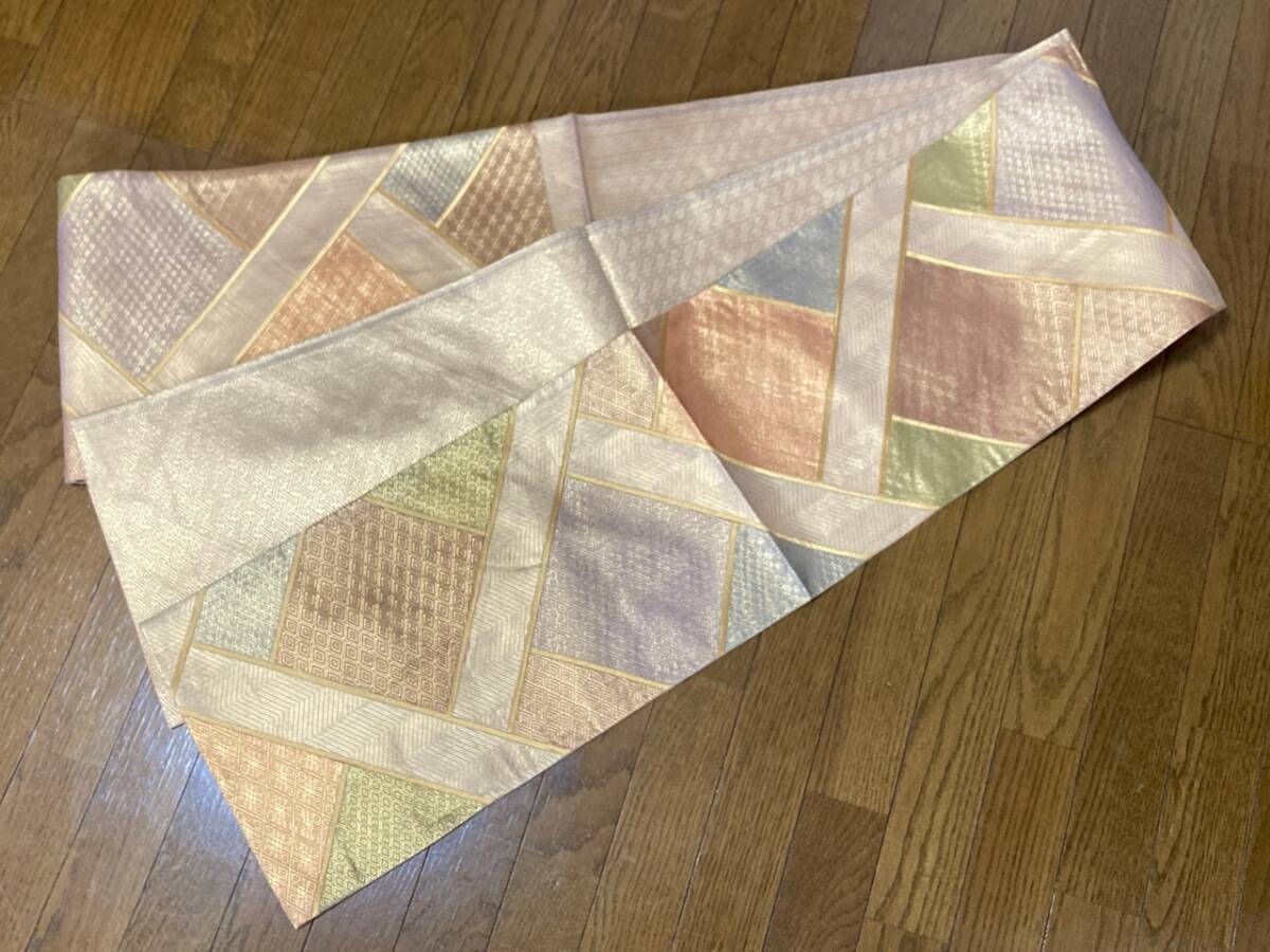 【帯8点 まとめセット】袋帯 名古屋帯 仕立て上がり 未仕立て 松美錦 伝統工芸士 山野忠龍 プラチナ銀箔二重織 _画像10